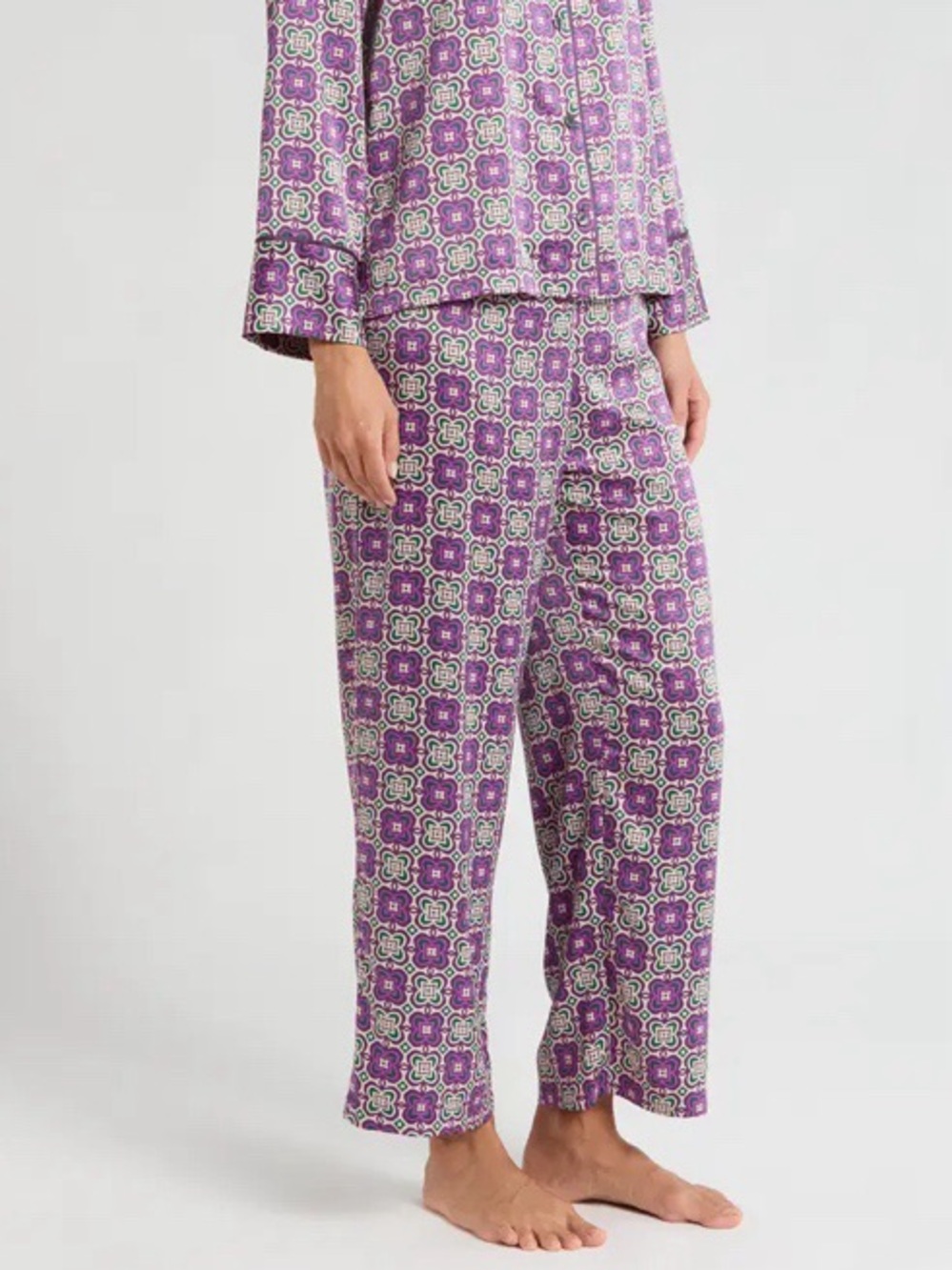 Natori Mayon Pajama Pants Size XL Purple Medallion Women's Sleepwear Loungewear - Picture 9 of 9